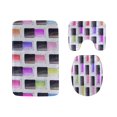 thumbnail image 1 of PUDMAD Colourful Nail Polish 3 Piece Bathroom Rugs Set Bath Rug Contour Mat and Toilet Lid Cover, 1 of 2