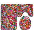 thumbnail image 1 of PUDMAD Colours Bead Candy 3 Piece Bathroom Rugs Set Bath Rug Contour Mat and Toilet Lid Cover, 1 of 2