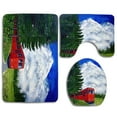 thumbnail image 1 of PUDMAD Combo Train 3 Piece Bathroom Rugs Set Bath Rug Contour Mat and Toilet Lid Cover, 1 of 2