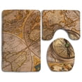 thumbnail image 1 of PUDMAD Compass On Vintage Map 3 Piece Bathroom Rugs Set Bath Rug Contour Mat and Toilet Lid Cover, 1 of 2