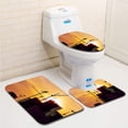 thumbnail image 1 of PUDMAD Construction site Crane at Dusk Crane 3 Piece Bathroom Rugs Set Bath Rug Contour Mat and Toilet Lid Cover, 1 of 2