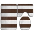 thumbnail image 1 of PUDMAD Cool Brown 3 Piece Bathroom Rugs Set Bath Rug Contour Mat and Toilet Lid Cover, 1 of 2