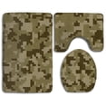 thumbnail image 1 of PUDMAD Cool Camouflage 3 Piece Bathroom Rugs Set Bath Rug Contour Mat and Toilet Lid Cover, 1 of 2