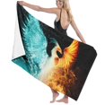 thumbnail image 1 of PUDMAD Cool Fire Flame Phoenix Bird 3 Piece Bathroom Rugs Set Bath Rug Contour Mat and Toilet Lid Cover, 1 of 2
