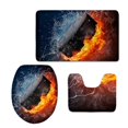 thumbnail image 1 of PUDMAD Cool Fire Water Speaker 3 Piece Bathroom Rugs Set Bath Rug Contour Mat and Toilet Lid Cover, 1 of 2
