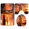 thumbnail image 1 of PUDMAD Cool Horse in Sunset 3 Piece Bathroom Rugs Set Bath Rug Contour Mat and Toilet Lid Cover, 1 of 2
