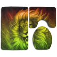 thumbnail image 1 of PUDMAD Cool Lion 3 Piece Bathroom Rugs Set Bath Rug Contour Mat and Toilet Lid Cover, 1 of 2