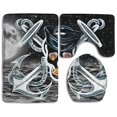 thumbnail image 1 of PUDMAD Cool Moon Anchor Pirate Skull 3 Piece Bathroom Rugs Set Bath Rug Contour Mat and Toilet Lid Cover, 1 of 2