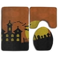 thumbnail image 1 of PUDMAD Cool Pumpkin Moonlight Castle 3 Piece Bathroom Rugs Set Bath Rug Contour Mat and Toilet Lid Cover, 1 of 2