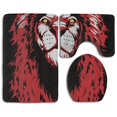 thumbnail image 1 of PUDMAD Cool Red Hair Lion 3 Piece Bathroom Rugs Set Bath Rug Contour Mat and Toilet Lid Cover, 1 of 2