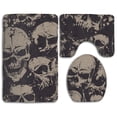 thumbnail image 1 of PUDMAD Cool Retro Skull Graphics 3 Piece Bathroom Rugs Set Bath Rug Contour Mat and Toilet Lid Cover, 1 of 2