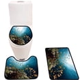 thumbnail image 1 of PUDMAD Coral Sun oce Fish 3 Piece Bathroom Rugs Set Bath Rug Contour Mat and Toilet Lid Cover, 1 of 2