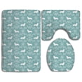 thumbnail image 1 of PUDMAD Corgi Breed Silhouette Florals Gulf 3 Piece Bathroom Rugs Set Bath Rug Contour Mat and Toilet Lid Cover, 1 of 2