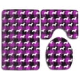 thumbnail image 1 of PUDMAD Corgi Buffalo Plaid Violet 3 Piece Bathroom Rugs Set Bath Rug Contour Mat and Toilet Lid Cover, 1 of 2