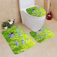 thumbnail image 1 of PUDMAD Corn Flower Field Butterfly 3 Piece Bathroom Rugs Set Bath Rug Contour Mat and Toilet Lid Cover, 1 of 2