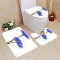 thumbnail image 1 of PUDMAD Cornflower Herb Bachelor Button Flower 3 Piece Bathroom Rugs Set Bath Rug Contour Mat and Toilet Lid Cover, 1 of 2