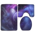 thumbnail image 1 of PUDMAD Cosmic Night 3 Piece Bathroom Rugs Set Bath Rug Contour Mat and Toilet Lid Cover, 1 of 2