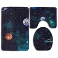 thumbnail image 1 of PUDMAD Cosmos Space Planets Earth 3 Piece Bathroom Rugs Set Bath Rug Contour Mat and Toilet Lid Cover, 1 of 2