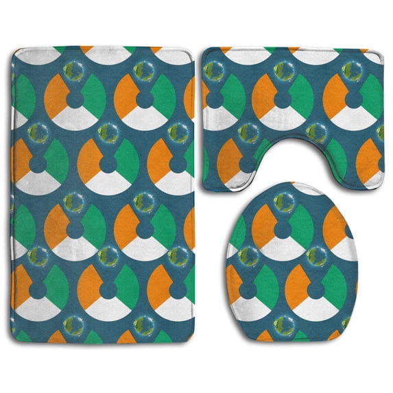 PUDMAD Cote iexcl; plusmn;lvoire Flag Eat Earth 3 Piece Bathroom Rugs Set Bath Rug Contour Mat and Toilet Lid Cover