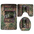 thumbnail image 1 of PUDMAD Country House Open Windows Inside Forest View Brick Wall Ivy Rural 3 Piece Bathroom Rugs Set Bath Rug Contour Mat and Toilet Lid Cover, 1 of 2