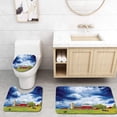 thumbnail image 1 of PUDMAD Country Landscape Scenery View Warehouse Barn Clear Clouds Fields Photo Blue White Red Aplle 3 Piece Bathroom Rugs Set Bath Rug Contour Mat and Toilet Lid Cover, 1 of 2