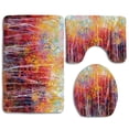 thumbnail image 1 of PUDMAD Country Vibrant Nature Painting Trees in Autumn Forest Impressionistic 3 Piece Bathroom Rugs Set Bath Rug Contour Mat and Toilet Lid Cover, 1 of 2