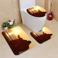 thumbnail image 1 of PUDMAD Couple Enjoying Sunset Beach in Winter 3 Piece Bathroom Rugs Set Bath Rug Contour Mat and Toilet Lid Cover, 1 of 2