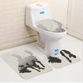 thumbnail image 1 of PUDMAD Cowboy Chasing Wild Horse in Desert 3 Piece Bathroom Rugs Set Bath Rug Contour Mat and Toilet Lid Cover, 1 of 2