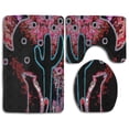 thumbnail image 1 of PUDMAD Coyotes Frosty Winter's Night 3 Piece Bathroom Rugs Set Bath Rug Contour Mat and Toilet Lid Cover, 1 of 2