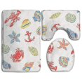 thumbnail image 1 of PUDMAD Crab 3 Piece Bathroom Rugs Set Bath Rug Contour Mat and Toilet Lid Cover, 1 of 2