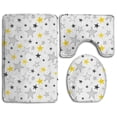 thumbnail image 1 of PUDMAD Cracks 3 Piece Bathroom Rugs Set Bath Rug Contour Mat and Toilet Lid Cover, 1 of 2