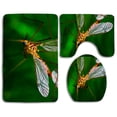 thumbnail image 1 of PUDMAD Crane Fly Macro 3 Piece Bathroom Rugs Set Bath Rug Contour Mat and Toilet Lid Cover, 1 of 2