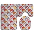 thumbnail image 1 of PUDMAD Cream Bottle Bread 3 Piece Bathroom Rugs Set Bath Rug Contour Mat and Toilet Lid Cover, 1 of 2