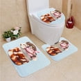 thumbnail image 1 of PUDMAD Creamy overstuffed Milkshake 3 Piece Bathroom Rugs Set Bath Rug Contour Mat and Toilet Lid Cover, 1 of 2