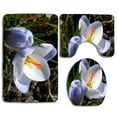 thumbnail image 1 of PUDMAD Crocus Blossoms 3 Piece Bathroom Rugs Set Bath Rug Contour Mat and Toilet Lid Cover, 1 of 2