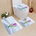 thumbnail image 1 of PUDMAD Crocus in Snow 3 Piece Bathroom Rugs Set Bath Rug Contour Mat and Toilet Lid Cover, 1 of 2