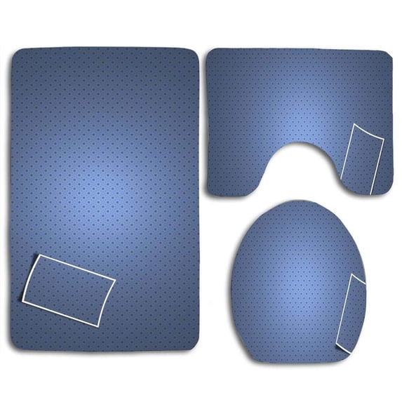 PUDMAD Crown 3 Piece Bathroom Rugs Set Bath Rug Contour Mat and Toilet Lid Cover