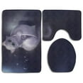 thumbnail image 1 of PUDMAD Cup Cat 3 Piece Bathroom Rugs Set Bath Rug Contour Mat and Toilet Lid Cover, 1 of 2