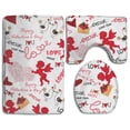 thumbnail image 1 of PUDMAD Cupid and Arrow 3 Piece Bathroom Rugs Set Bath Rug Contour Mat and Toilet Lid Cover, 1 of 2