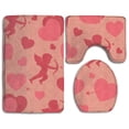 thumbnail image 1 of PUDMAD Cupid and Arrow 3 Piece Bathroom Rugs Set Bath Rug Contour Mat and Toilet Lid Cover, 1 of 2