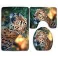 thumbnail image 1 of PUDMAD Cute Amur Leopard 3 Piece Bathroom Rugs Set Bath Rug Contour Mat and Toilet Lid Cover, 1 of 2