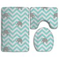 thumbnail image 1 of PUDMAD Cute Baby Elephants 3 Piece Bathroom Rugs Set Bath Rug Contour Mat and Toilet Lid Cover, 1 of 2
