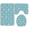 thumbnail image 1 of PUDMAD Cute Bear Panda 3 Piece Bathroom Rugs Set Bath Rug Contour Mat and Toilet Lid Cover, 1 of 2