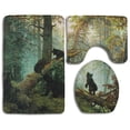 thumbnail image 1 of PUDMAD Cute Bears Play in Tree Fashion 3 Piece Bathroom Rugs Set Bath Rug Contour Mat and Toilet Lid Cover, 1 of 2