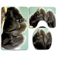 thumbnail image 1 of PUDMAD Cute Black Monkey Family 3 Piece Bathroom Rugs Set Bath Rug Contour Mat and Toilet Lid Cover, 1 of 2