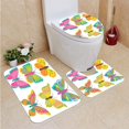 thumbnail image 1 of PUDMAD Cute Butterfly Collection Colorful 3 Piece Bathroom Rugs Set Bath Rug Contour Mat and Toilet Lid Cover, 1 of 2