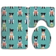 thumbnail image 1 of PUDMAD Cute Cartoon Dog 3 Piece Bathroom Rugs Set Bath Rug Contour Mat and Toilet Lid Cover, 1 of 2