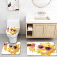 thumbnail image 1 of PUDMAD Cute Cartoon Summer Sun Ice Cream 3 Piece Bathroom Rugs Set Bath Rug Contour Mat and Toilet Lid Cover, 1 of 2