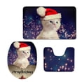 thumbnail image 1 of PUDMAD Cute Cat 3 Piece Bathroom Rugs Set Bath Rug Contour Mat and Toilet Lid Cover, 1 of 2
