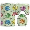 thumbnail image 1 of PUDMAD Cute Cat Heads 3 Piece Bathroom Rugs Set Bath Rug Contour Mat and Toilet Lid Cover, 1 of 2